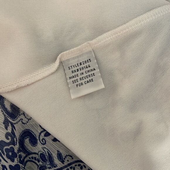 Lapis Skirt Womens M Blue White Boho Print Asymmetric Hem Fairy Y2K Hippie - Picture 5 of 5